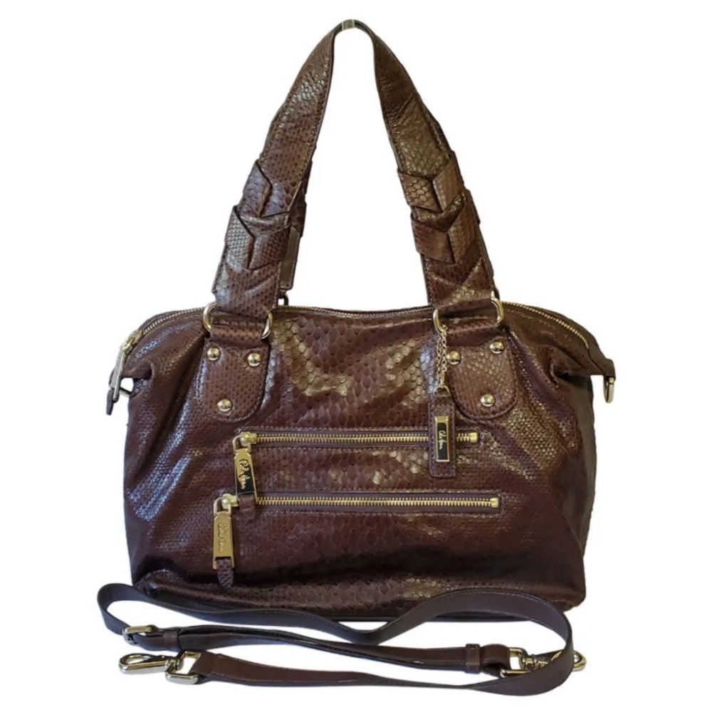 Cole Haan Bethany Snakeskin Imprint Leather Shoulder Bag